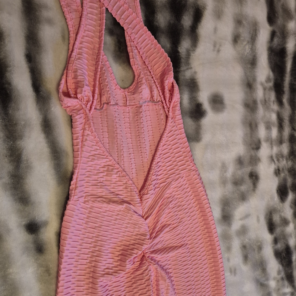 Pink Textured Kids One Piece